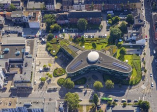 Aerial view, head office of Sparkasse Oberhausen, city centre, Oberhausen, Ruhr area, North