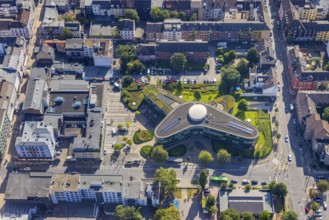 Aerial view, head office of Sparkasse Oberhausen, city centre, Oberhausen, Ruhr area, North