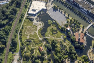 Aerial view, CentrO.Park with Beach Club at Centro Oberhausen in Borbeck, Oberhausen, Ruhr area,