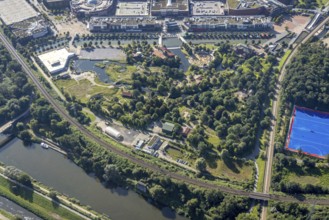 Aerial view, CentrO.Park with Beach Club at Centro Oberhausen in Borbeck, Oberhausen, Ruhr area,