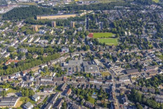 Aerial view, Knappenviertel with Tiemeyer automobile GmbH and sports facility Turnerbund 1889 e.V.