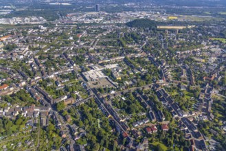 Aerial view, The Schladviertel with the furniture store XXXLutz Rück Oberhausen Straßburger Straße
