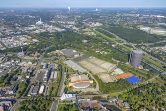 Aerial view, Centro Oberhausen shopping centre with gasometer and König-Pilsener-ARENA as well as