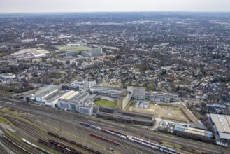 Aerial view, Quartier231 BusinessPark, construction site, Lirich, Oberhausen, Ruhr area, North