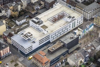 Aerial view, hotel of the Plaza-Group, former building Galeria Kaufhof, Marktstraße, city centre,