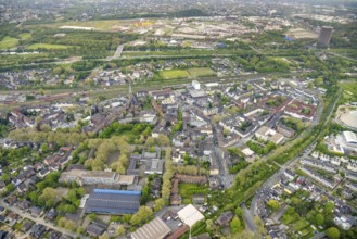 Aerial view, aerial view Osterfeld with Centro Oberhausen and gasometer, Osterfeld, Oberhausen,