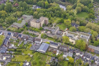 Aerial photo, ASO Oberhausen - Louise-Schroeder-Heim, construction site new nursing home extension,