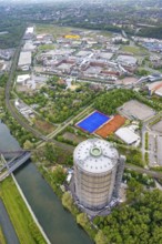 Aerial view, Gasometer venue, Centro Oberhausen, Borbeck, Oberhausen, Ruhr area, North