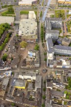 Aerial view, commercial buildings pedestrian zone, Bahnhofstraße, Steinbrinkstraße, mining
