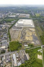 Aerial view, Edeka central warehouse logistics centre, Logport V, LLogport 5, Waldteich, Schwarze