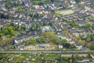Aerial view, construction site and new building at Danziger Straße 85, Schlad, Oberhausen, Ruhr