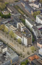 Aerial photograph, Bert-Brecht-Haus, city centre, Oberhausen, Ruhr area, North Rhine-Westphalia,