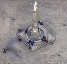 Aerial view, Altmarkt with Victory Column and Angel of Peace in the city centre, Oberhausen, Ruhr
