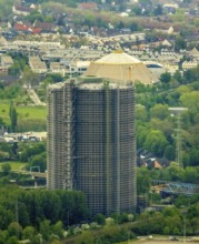 Aerial view, gasometer venue, Borbeck, Oberhausen, Ruhr area, North Rhine-Westphalia, Germany,