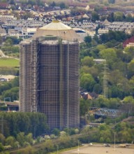 Aerial view, gasometer venue, Borbeck, Oberhausen, Ruhr area, North Rhine-Westphalia, Germany,