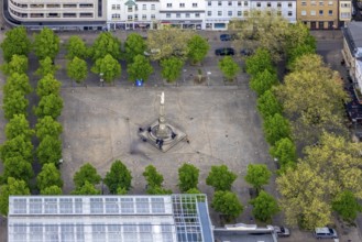 Aerial view, Altmarkt with Victory Column and Angel of Peace in the city centre, Oberhausen, Ruhr