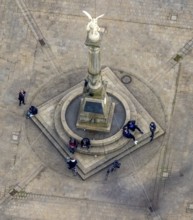 Aerial view, Altmarkt with Victory Column and Angel of Peace in the city centre, Oberhausen, Ruhr