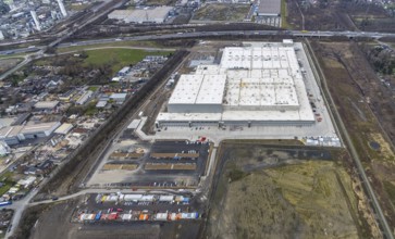 Aerial photo, Edeka central warehouse Oberhausen, Schwarze Heide, Oberhausen, Ruhr area, North