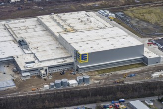 Aerial photo, Edeka central warehouse Oberhausen, Schwarze Heide, Oberhausen, Ruhr area, North