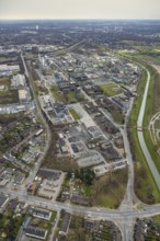 Aerial view, OQ Chemicals Werk Ruhrchemie, formerly OXEA, chemical plant, Holten, Oberhausen, Ruhr