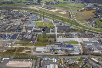 Aerial view, OQ Chemicals Werk Ruhrchemie, chemical plant, Holten, Oberhausen, Ruhr area, North