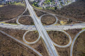Aerial view, motorway junction Oberhausen, A2 and A3, Alsfeld, Oberhausen, Ruhr area, North