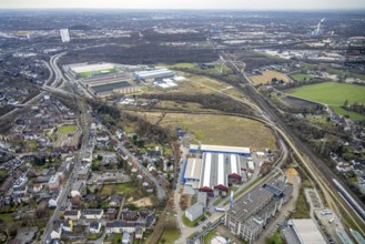 Aerial view, Gutehoffnungshütte Radsatz, biomass cogeneration plant of Energieversorgung Oberhausen