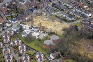 Aerial photo, RWW Rheinisch-Westfälische Wasserwerksgesellschaft mbH, construction site, Tackenberg