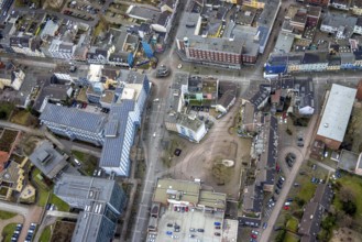 Aerial view, Small Market Sterkrade, Technical Town Hall, Sterkrade Centre, Oberhausen, Ruhr Area,