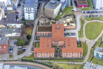 Aerial view, Gute Hoffnung Seniorenzentrum, Reinhold-Krohn-Park, Sterkrade Mitte, Oberhausen, Ruhr