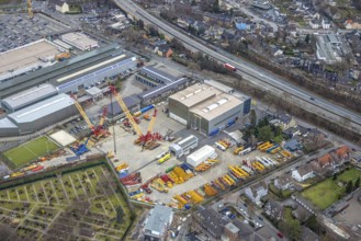 Aerial view, Liebherr-Werk Ehingen, Sterkrade Mitte, Oberhausen, Ruhr area, North Rhine-Westphalia,