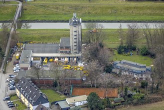 Aerial photo, roofing company Weidenstraße, Buschhausen, Oberhausen, Ruhr area, North