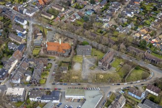 Aerial view, St. Antonius Church, catholic kindergarten St. Antonius, Schillerschule,