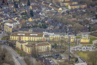 Aerial view, ASB Seniorenzentrum, Bermensfeld, Oberhausen, Ruhr area, North Rhine-Westphalia,
