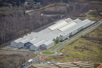 Aerial view, Bloomways GmbH, HBI Blumen-Großhändler am CentrO Oberhausen, Borbeck, Oberhausen, Ruhr