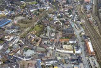 Aerial view, City centre view, St. Pankratius church, Comprehensive school Osterfeld, Catholic