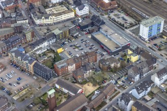 Aerial view, city centre view, market place Osterfeld, Osterfeld, Oberhausen, Ruhr area, North