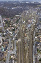 Aerial view, marshalling yard Oberhausen Osterfeld, Vondern, Oberhausen, Ruhr area, North