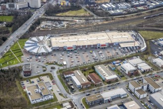 Aerial view, CentrO Oberhausen with hagebaumarkt Ziesak, Marienviertel, Oberhausen, Ruhr area,