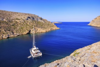 Chartered catamaran, Sifnos, Cyclades Islands, Greece