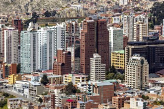 Dense arrangement of high-rise buildings in the urban landscape, The houses and skyscrapers of the