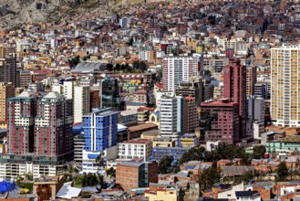 View of an urban landscape with numerous modern high-rise buildings, The houses and skyscrapers of