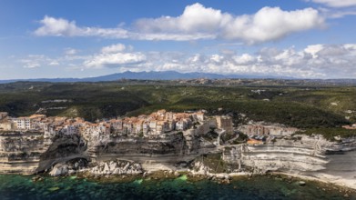 Aerial view, Bonifacio, Corsica, France