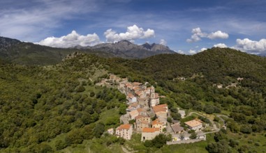 Typical mountain village, Soveria, Corsica, France