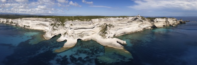 Panorama of the cliffs near Bonifacio, Bonifacio, Corsica, France