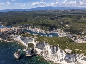 Aerial view, Bonifacio, Corsica, France