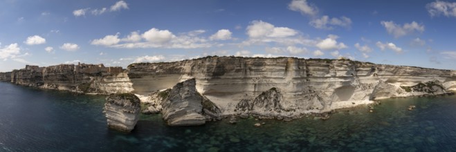 Panorama of the cliffs near Bonifacio, Bonifacio, Corsica, France