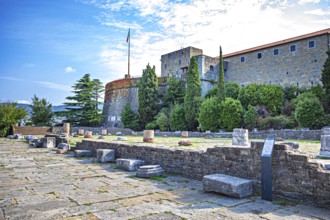 Roman Forum and St Justus Castle in Trieste, Friuli-Venezia Giulia, Italy