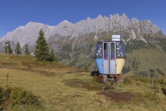 Landscape panorama, Hochkönig, mountains, Salzburg, autumn, old gondola