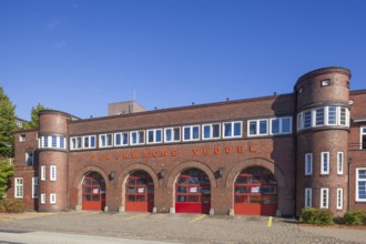 Old brick fire station, Veddel, Hamburg, Germany